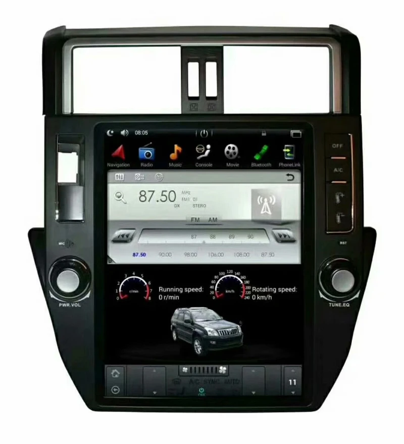 12,1 дюймов tesla стиль android 7,12 автомобильный dvd-плеер для TOYOTA PRADO LC150 PRADO 150 2010-2013 с gps-навигацией wifi USB