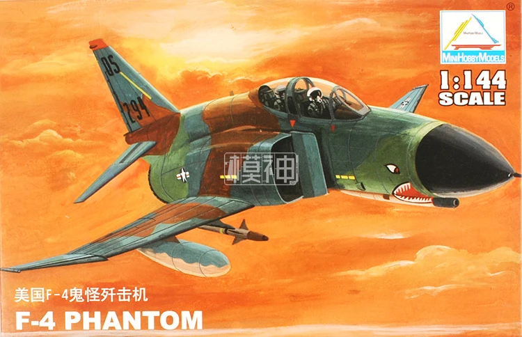 

1: 144 USA F4 PHANTOM Ghost Fighter Military Assembly Airplane Air Force Model