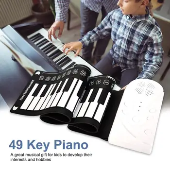 

Portable 49 Keys Roll-Up Piano USB MIDI Keyboard MIDI Conctroller Hand Electronic Piano Children Practice Roll up Piano