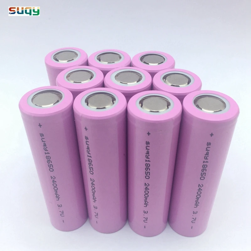

suqy 10pcs/lot 100% New Original 3.7v 2400mAh 18650 Battery inr18650 li-ion Accumulator Battery for Flashlight wholesale