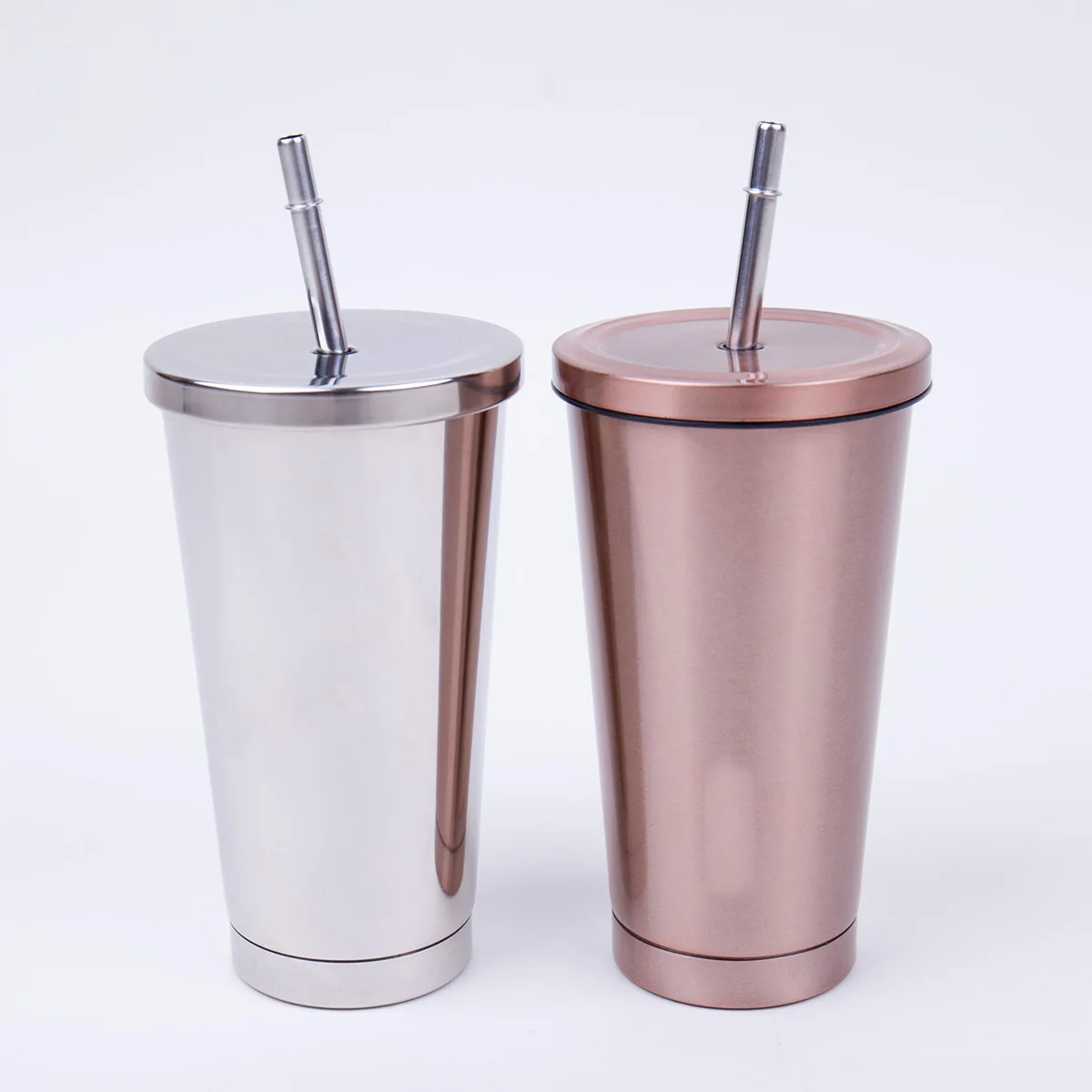 

16 Oz Stainless Steel Double Walled Insulated Tumbler with Lid and Straw