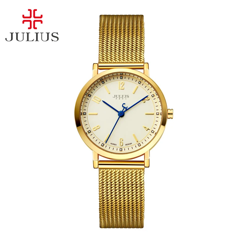 New Julius Lady Woman Wrist Watch Couple Quartz Hours Best Fashion Dress Bracelet Steel Band Girl