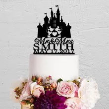 Mouce с замком торт Топпер, Фамилия торт Топпер, свадебный торт Топпер, Mr и Mrs торт Топпер, заказной торт Топпер