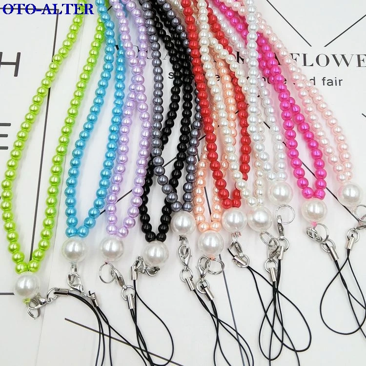 

OTO-ALTER new mobile phone pearl lanyard manufacturers General DIY long chain hanging pearl mobile phone lanyard wholesale