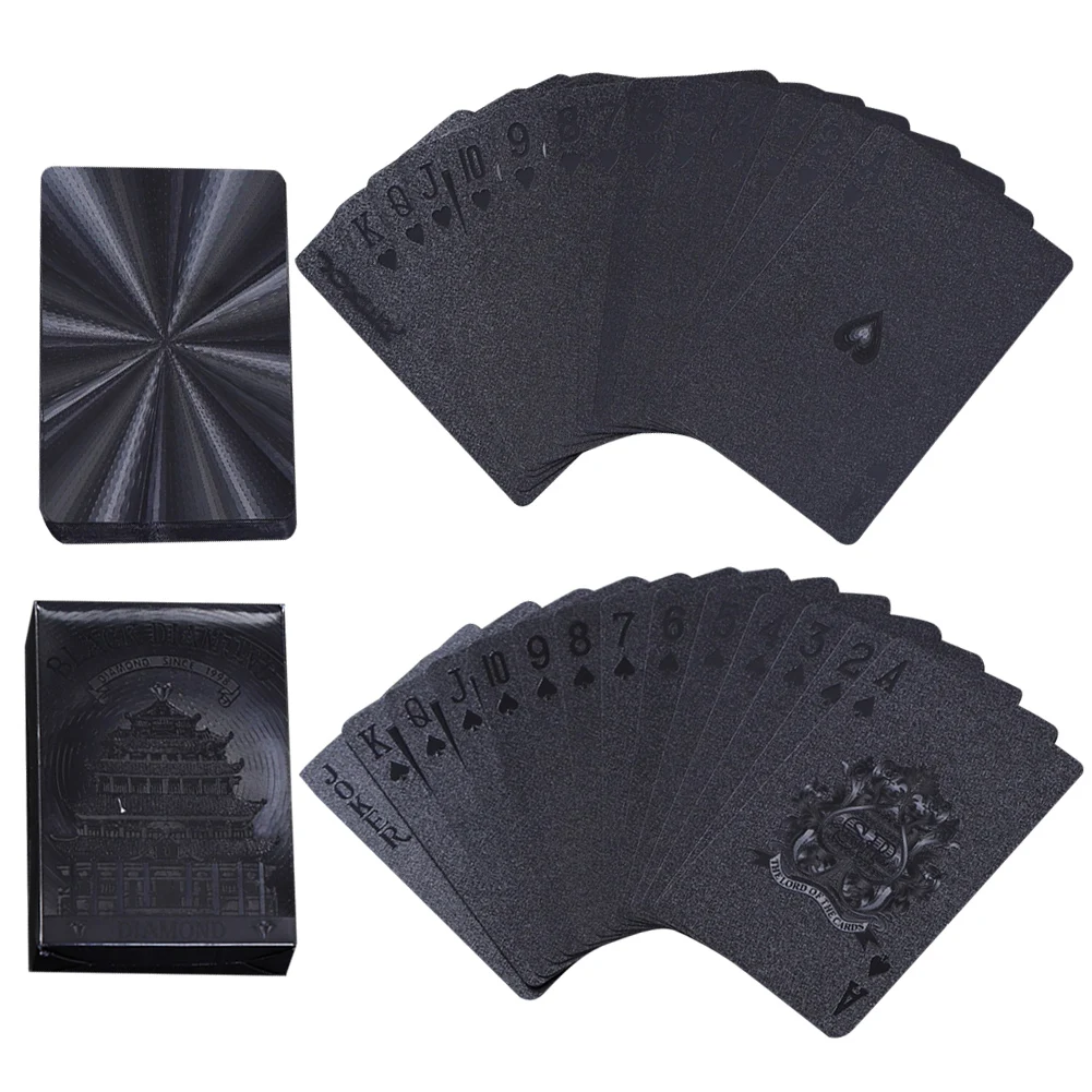 Водостойкие черные игральные карты пластиковые коллекция карт черные алмазные карты креативный подарок стандартные игральные карты 2