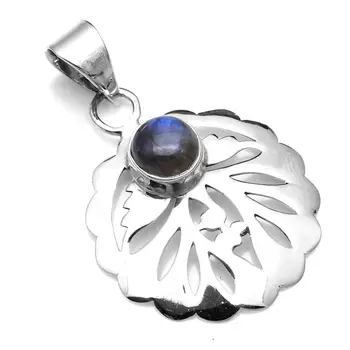 

Genuine Labradorite Pendant 925 Sterling Silver, 37.5 mm, 2SP0371