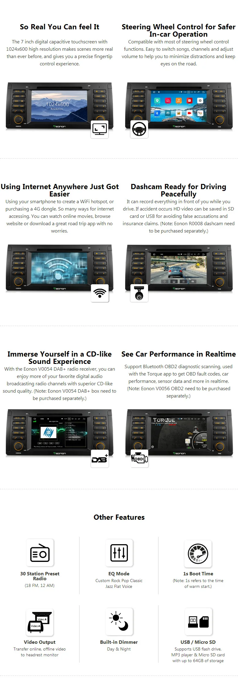 Perfect 7" Android 8.0 Oreo OS Car DVD Multimedia Navigation GPS Radio for BMW X5 E53 1999-2007 with PIP Multi-Tasking Function Support 2 Perfect 7" Android 8.0 Oreo OS Car DVD Multimedia Navigation GPS Radio for BMW X5 E53 1999-2007 with PIP Multi-Tasking Function Support 2