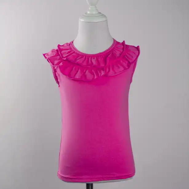hot pink ruffle shirt