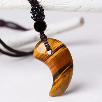 

necklace Natural yellow tiger eye pendant crystal accessories lanyard Amulet Pendant fashion jewelry + free rope wholesale