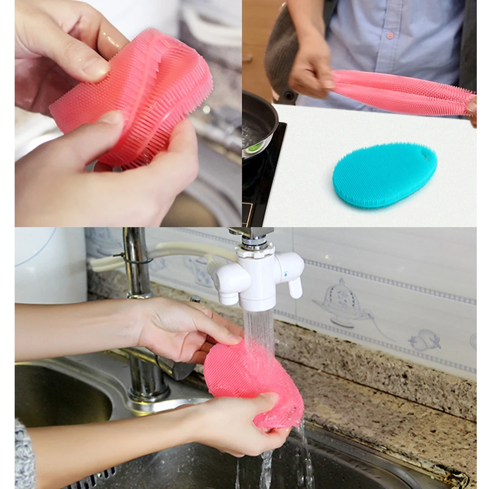 

Magic Cleaning Brush Silicone Dish Bowl Pot Pan Wash Cleaning Brushes Cooking Tool Cleaner Scouring Pads Kitchen Accessories