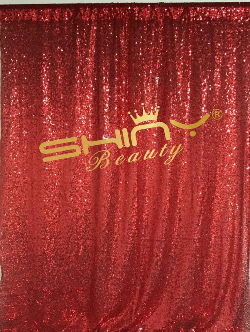 ShinyBeauty 20ftx10ft Red Sequin Backdrop Photo Booth Curtain,Wedding