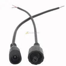 10 set/lote À Prova D' Água De Alimentação DC Conector do Fio Masculino e Feminino cabo 22AWG 0.3mm2 Preto Para Cor Única LED Strip Livre grátis