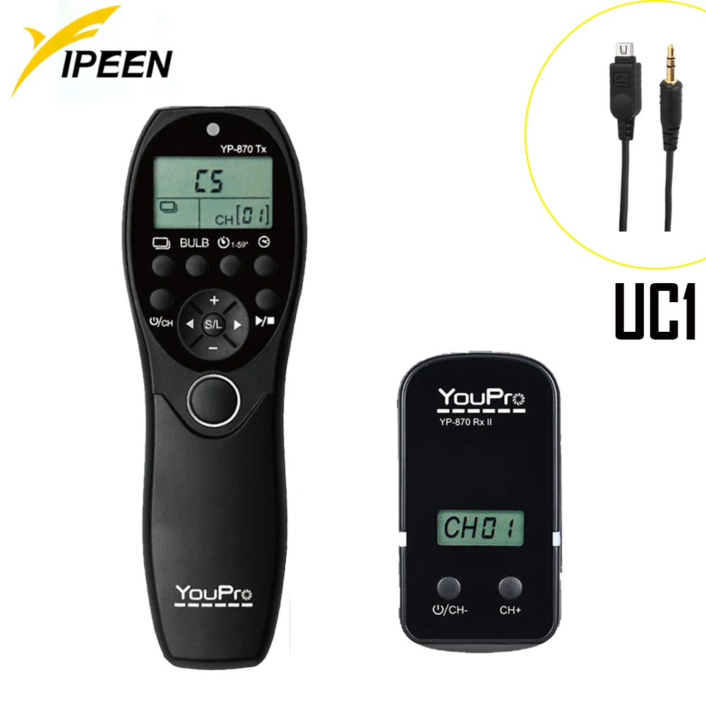 YouPro YP-870 II UC1 Wireless Shutter Timer Remote for Olympus E-620 E-600 E-550 E-520 E-PL7 E-PL6 E-PL5 510UZ SZ-300MR P-590UZ |