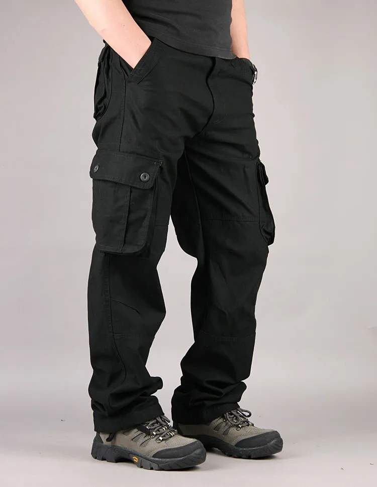 Мужские брюки-карго, повседневные брюки с несколькими карманами, военный комбинезон, высокое качество, мужские уличные длинные брюки, тактические мужские размера плюс 30-44