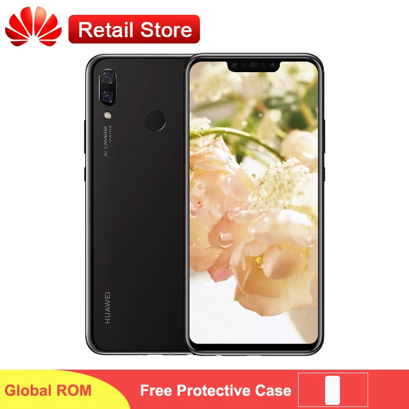 

Global Firmware Huawei Nova 3 Kirin 970 Octa-core Android 8.1 Dual AI Camera 24MP 16MP Face ID Phone OTA 6GB RAM Mobile Phone