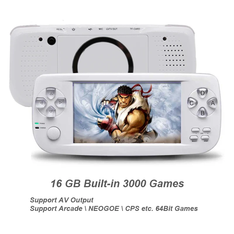Nuevo 64 poco incorporado de 4,3 pulgadas 3000 juegos PAP K3 para CP1/CP2/GBA/FC/NEO /GEO formato juegos HD portátil de mano consola de Video juegos - 1