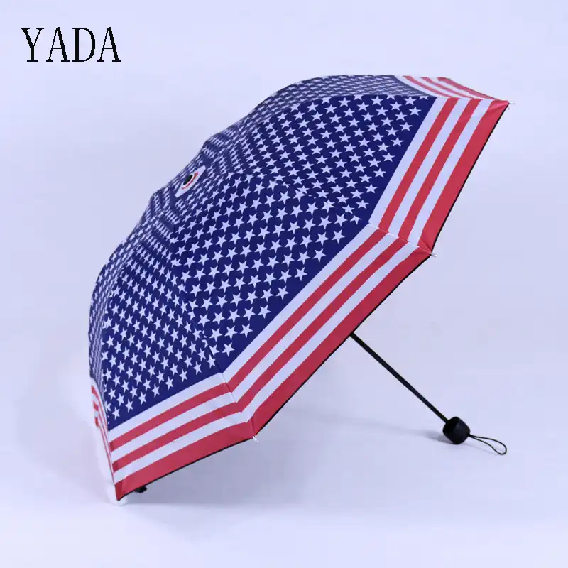 hombres y ni/ñas a prueba de viento compacto y ligero RXYY Paraguas plegable de madera con bandera americana de Estados Unidos para mujeres