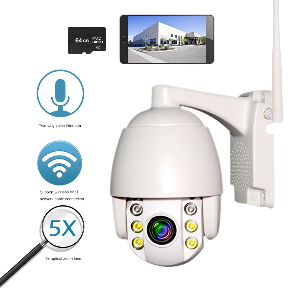 

SEEGUARD 5X Zoom Wireless IP Camera HD 1080P Waterproof Metal Material Camera 360 Rotating Outdoor Colorful Night Vision Camera