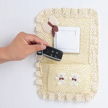 Домашняя Корейская версия ткани наклейки на выключатель с карманами милый мобильный телефон зарядка компаньон переключатель набор украшения дома