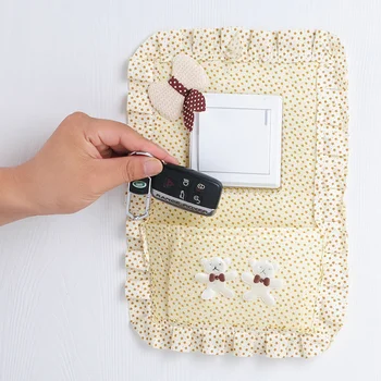

Home Korean Version of The Cloth Switch Stickers with Pockets Cute Mobile Phone Charging Companion Switch Set Home Decoration