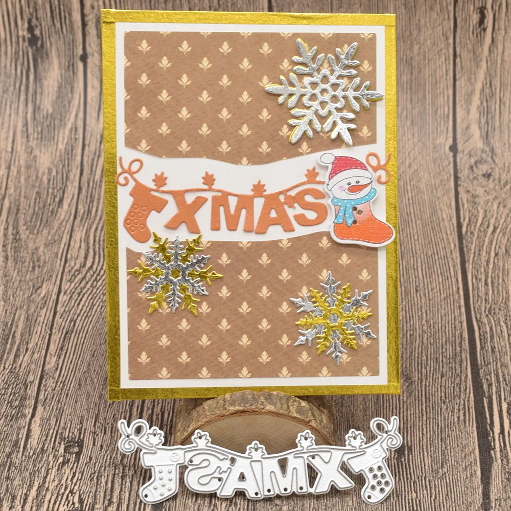

X'Mas Letter Metal Cutting Dies Words for Scrapbooking Album Christmas Card Making Paper Embossing Die Cuts