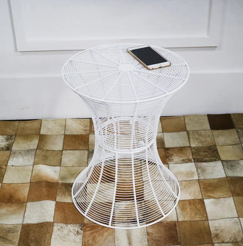 Metal Wire Tea Table Simple and Modern Solid Iron Round Table Living Room Creative Coffee Table