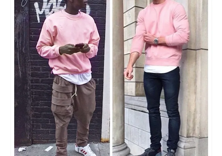 men pink hoodie outfit