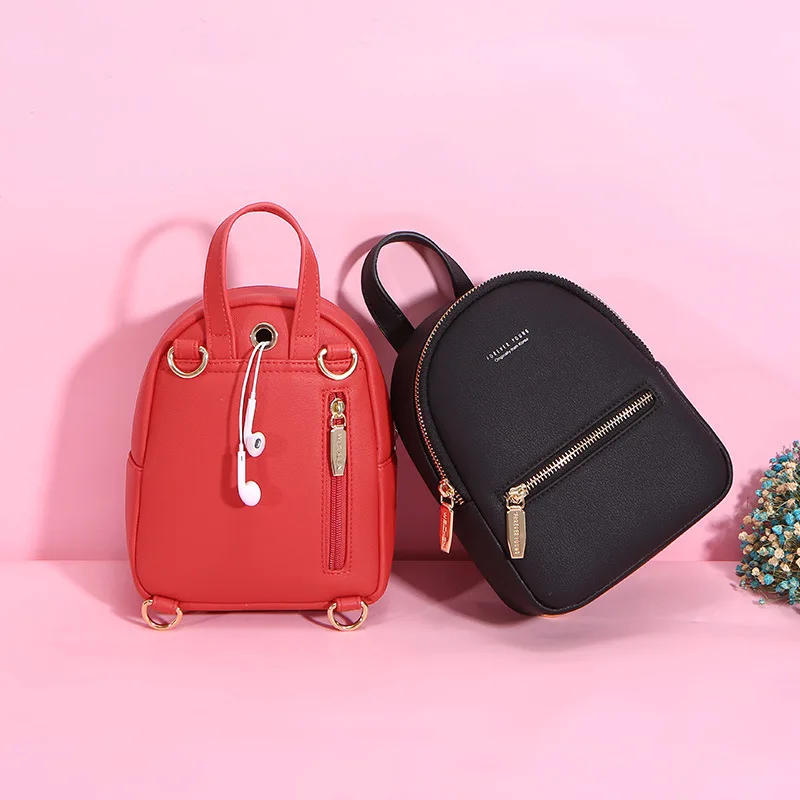 

Women Backpack PU Leather Mini Soft Touch Multi-Function Small Backpack Female Ladies Shoulder Bag Purse mochilas mujer