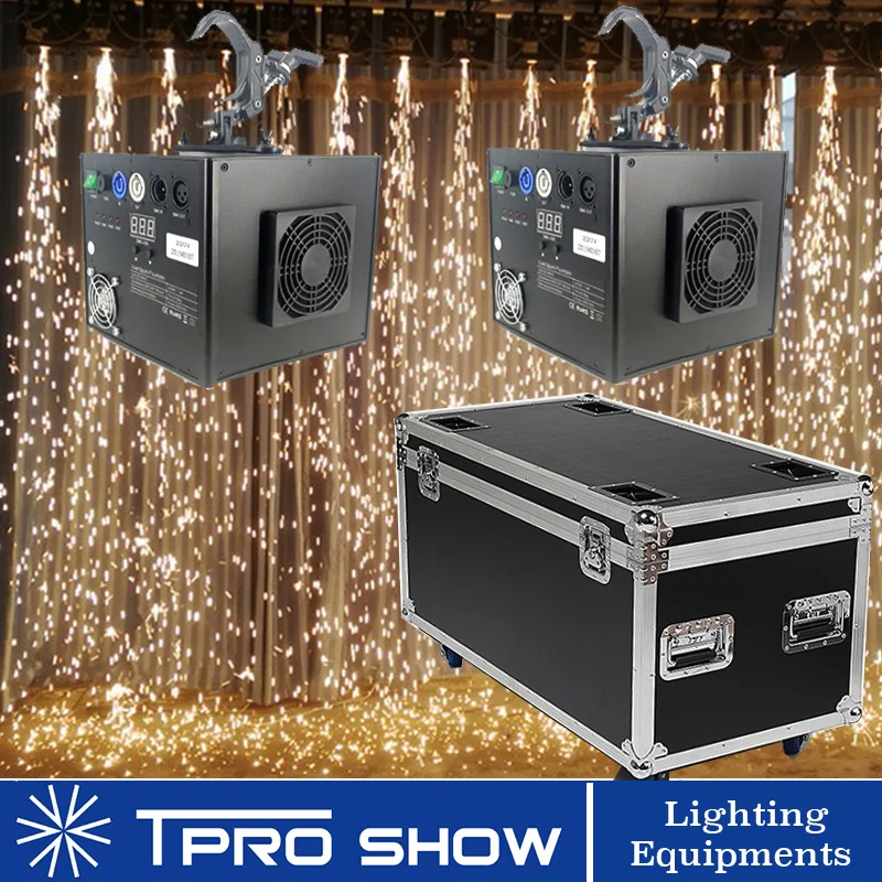 

400W Cold Spark Machine Waterfall Sparklers Fireworks Pyrotechnics Effect Dmx Remote Control for Wedding Event 2 Machine 1 Case