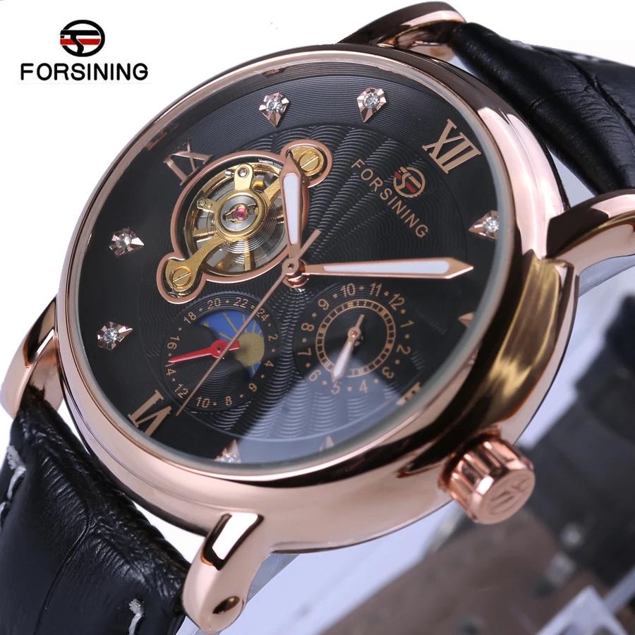 

Watches MenTop Brand Luxury FORSINING Automatic Tourbillon Watch Men Waterproof Business Retro Mechanical Wind Watches