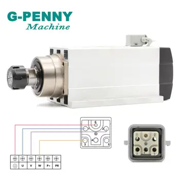 

9.0KW Air Cooled Spindle ER32 600Hz 220v / 380v with Mounting Flange 0.01mm Accuracy