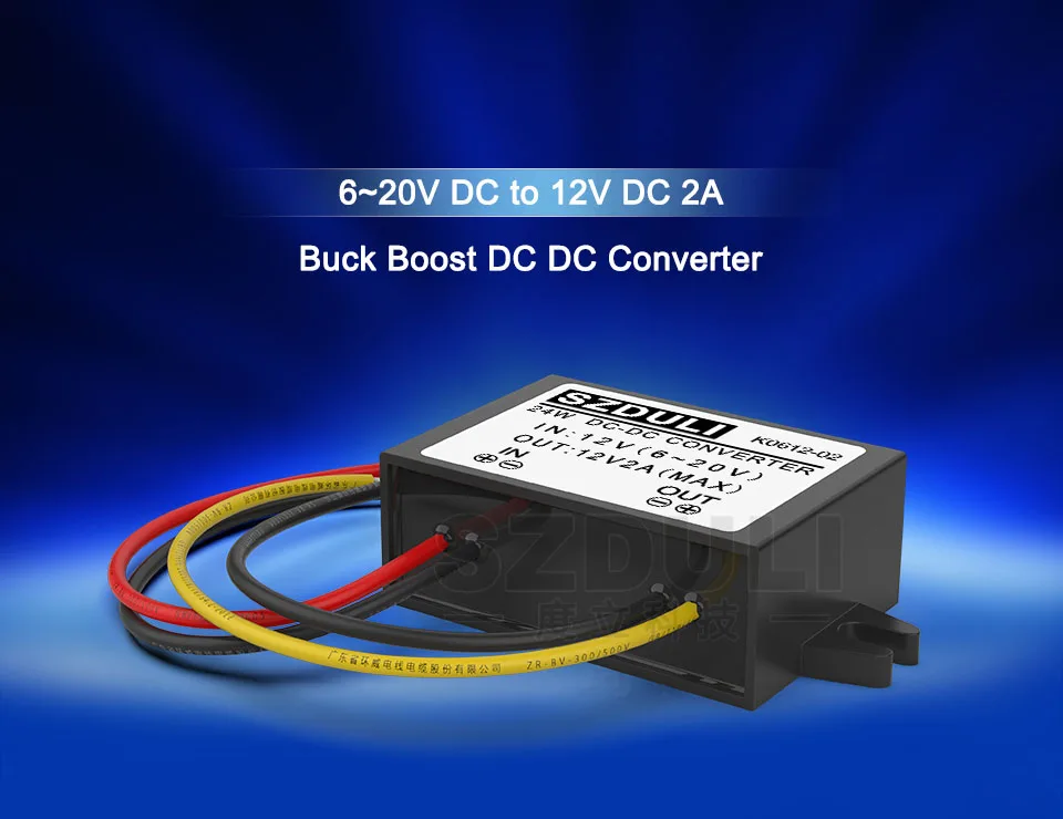 6-20V to 12V 2A automatic buck-boost voltage regulator module 6-20V to 12V 24W power transformer converter CE RoHS