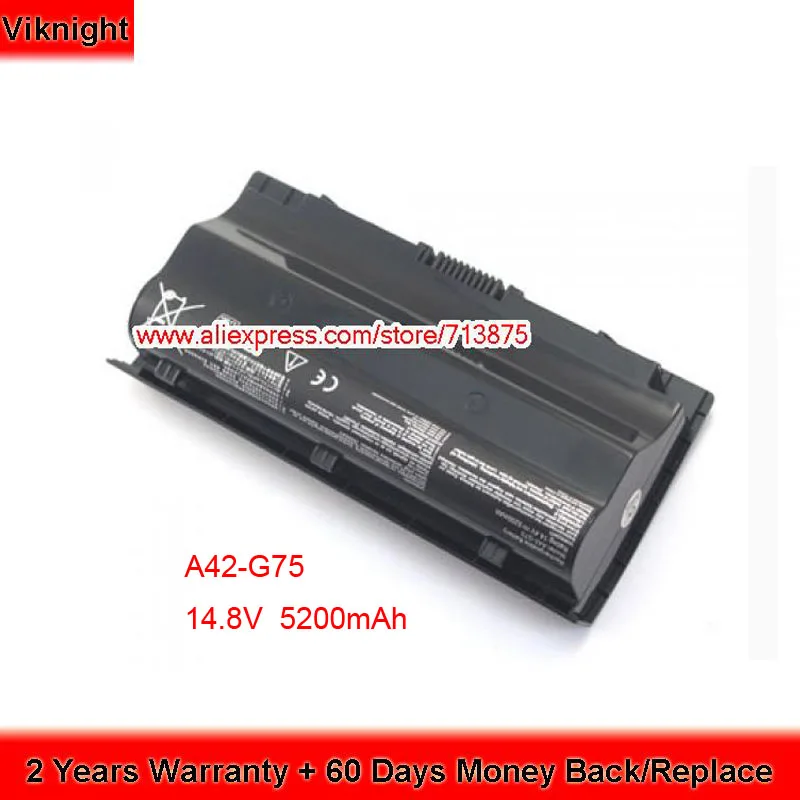 14,8 V 5200 мА/ч, A42-G75 Батарея для Asus G75 G75V G75V 3D G75VM 0B110-00070000 90-N2V1B1000Y