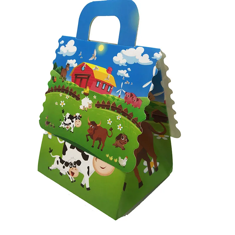 

6pcs/pack animal farm theme candy boxes farm theme gift boxes kids favor candy case animals farm theme gift boxes