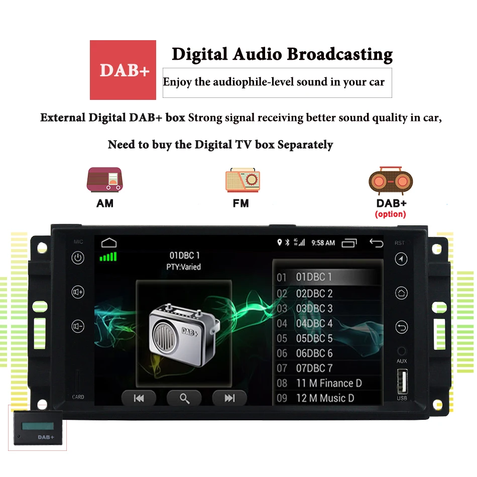 Clearance 1 din Car Radio Android 9.0 Car DVD Player For jeep Grand Cherokee Chrysler 300c Compass/Dodge Chevrolet Epica Wrangle Head Unit 3