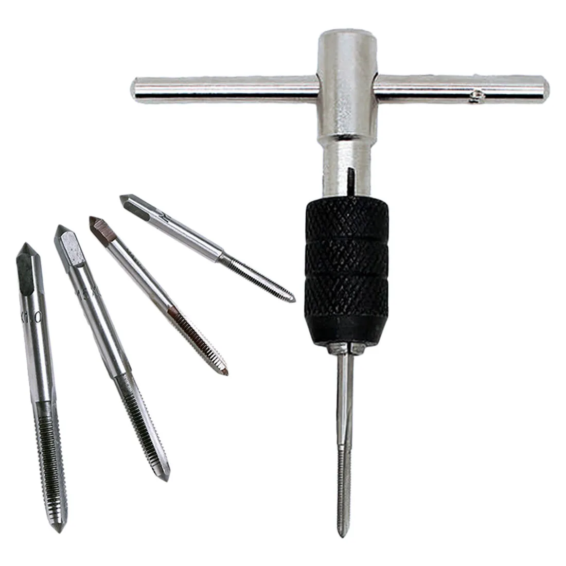 

New 5pcs/Set T Type Machine Hand Screw Thread Taps Reamer M3/M4/M5/M6 Tap Set Fit Handle DIY Tool Accessories Hand Tools
