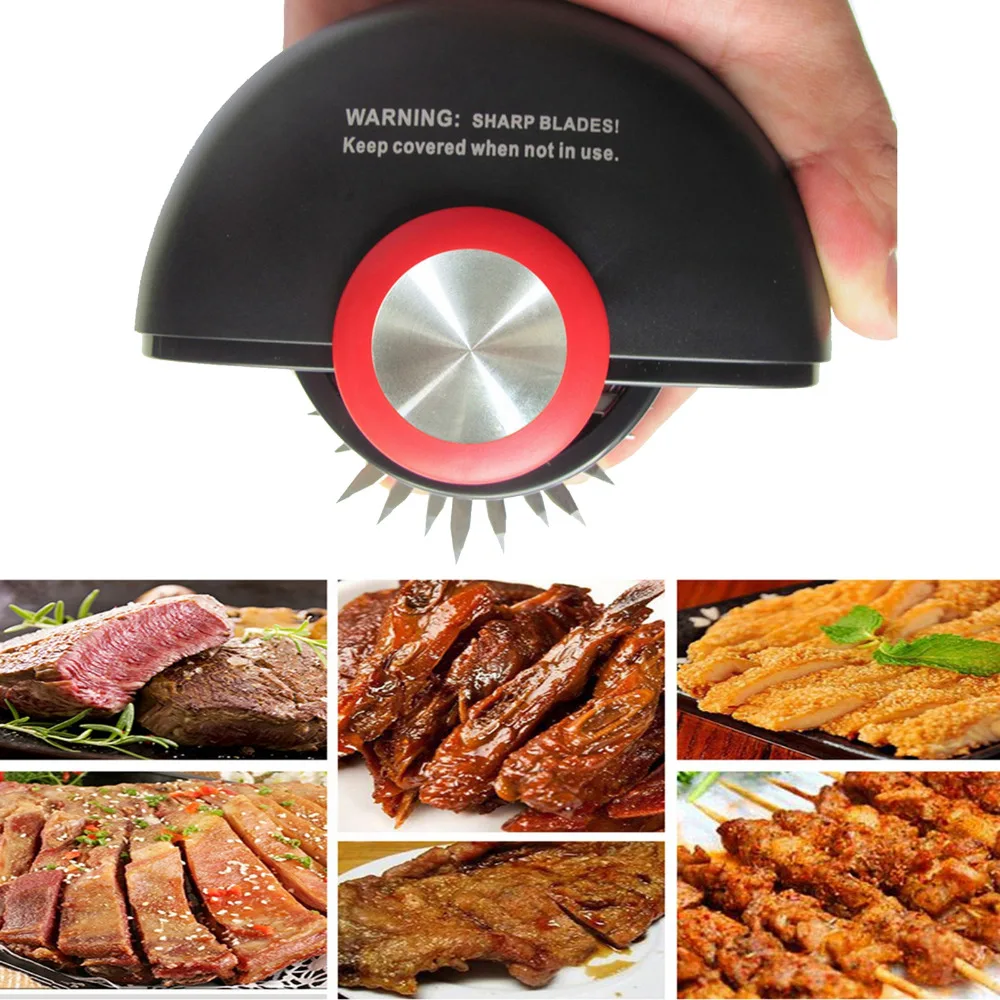 

36 Stainless Steel Blade Roller Meat Tenderizer Kitchen Tool for Beef Pork Steaks Lamb Veal Chicken Fish Kitchen Cooking Tools