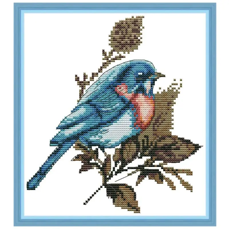 Leaves Bird DIY Handmade Needlework Counted 14CT Printed Cross Stitch Embroidery Kit Set Home Decoration | Дом и сад