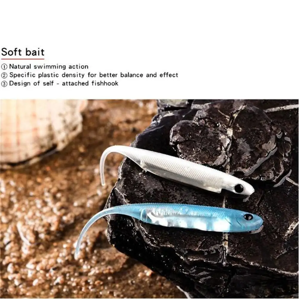 LumiParty 4Pcs / set 10mm Soft Silicone Fishing Fish Lures Baits for