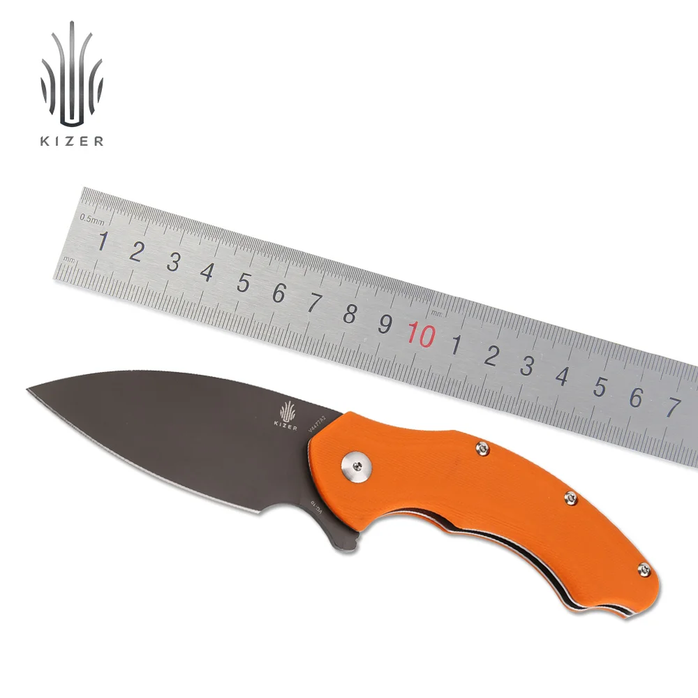 Охотничий нож Kizer, ножи для выживания V4477A2, новинка, специальное серое лезвие, Нож С флиппером, инструменты для кемпинга на открытом воздухе - Цвет: V4477A2