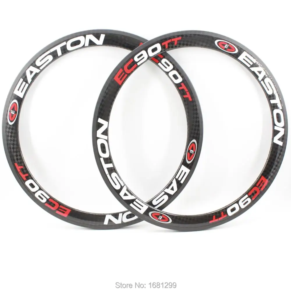 2pcs Newest EC90TT 700C 50mm Road Fixed Gear Track Bike 12K Full Carbon Bicycle Wheels Clincher
