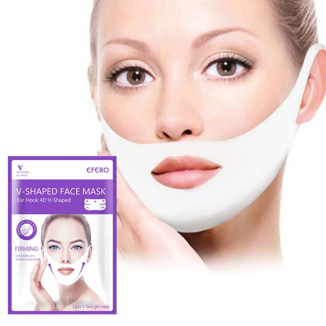 4D Double V Shaped Face Mask Lifting Slimming Thin Face Slim Mask Gel Mask Face Lift Tools Hanging Ear Women Face Mask Treatment