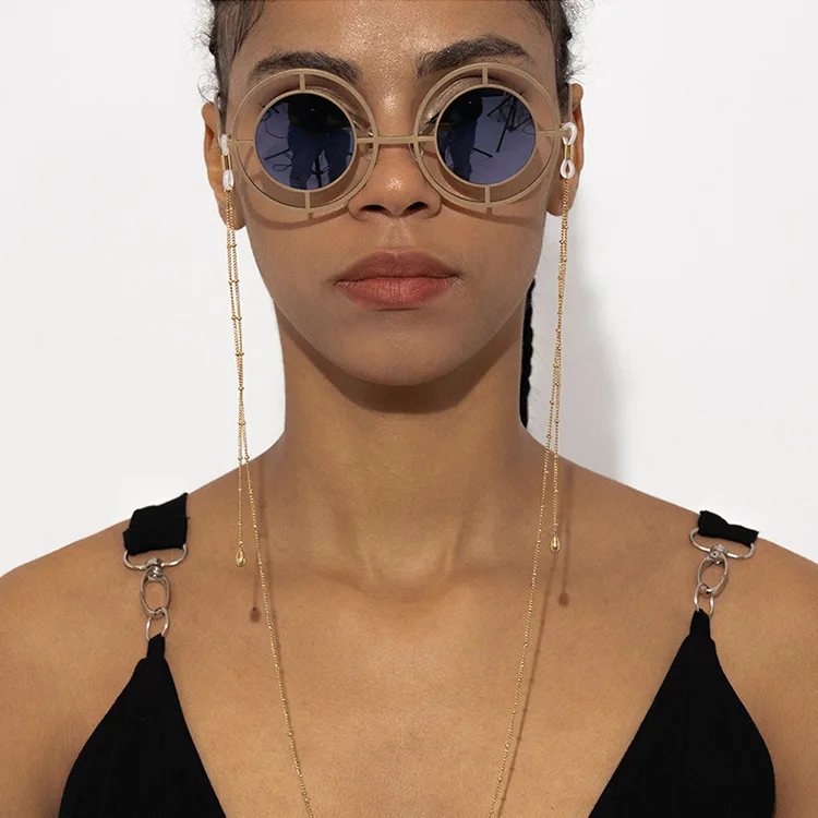 

New Jewelry Fashion Simple Cross Beaded Chain Sunglasses Chains Necklace Reading Glasses Cord Holder Neck Strap Rope for Eyewear