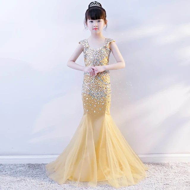 gold fishtail dress