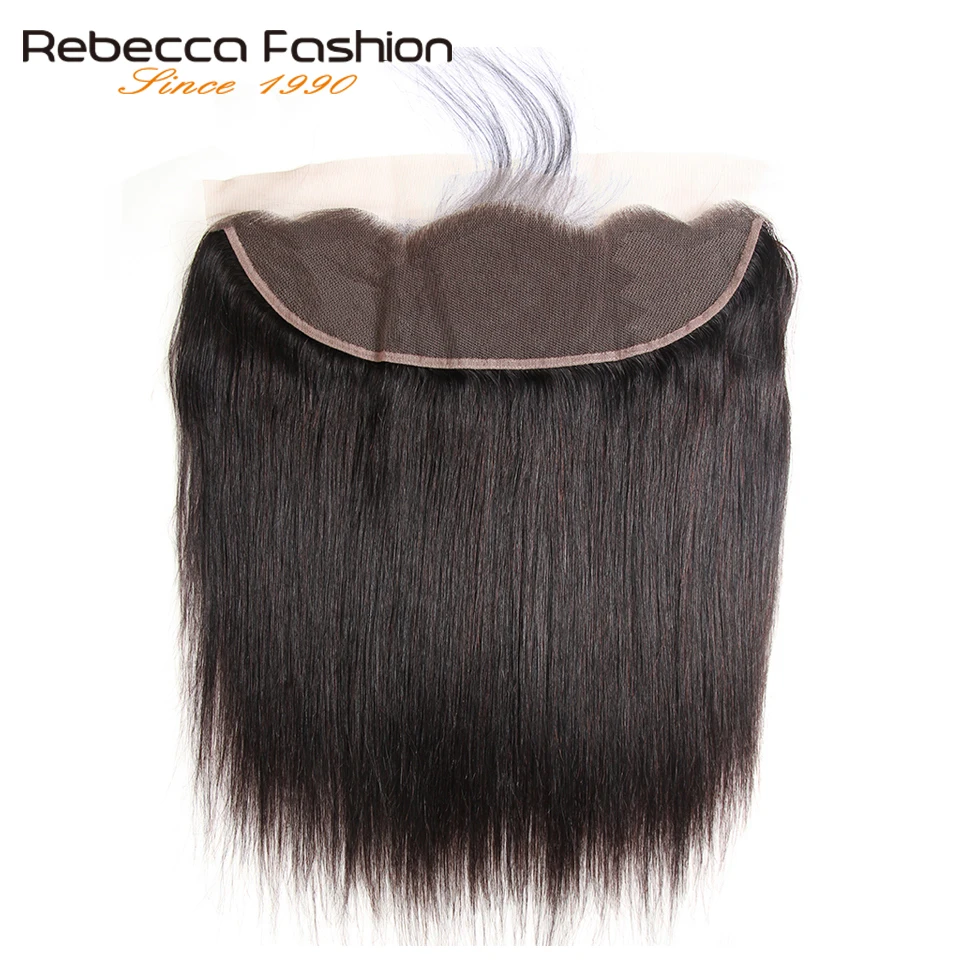 Rebecca закрытие шнурка человеческих волос фронтальной перуанский волосы прямые Фронтальная 13X4 кружева фронтальной с ребенком волос Волосы