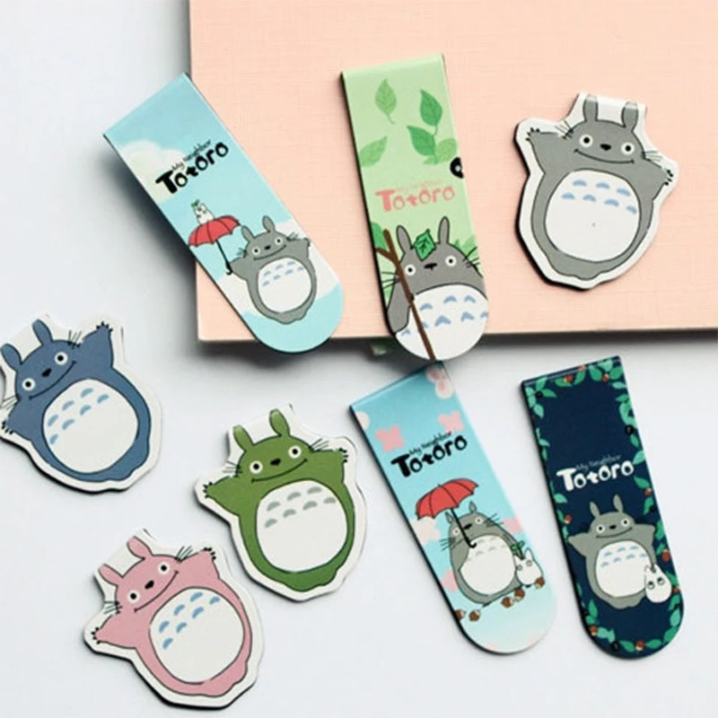 

4pcs Cute Black Cat owl Totoro fruit Magnetic Bookmark animal Paper Clip School Office Supply Escolar Papelaria Gift Stationery