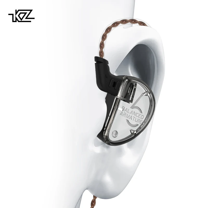 KZ AS06 3BA conducir en el auricular del oído 3 armadura equilibrada desmontable separar 2PIN Cable HIFI Monitor de deportes del auricular de auriculares - 4