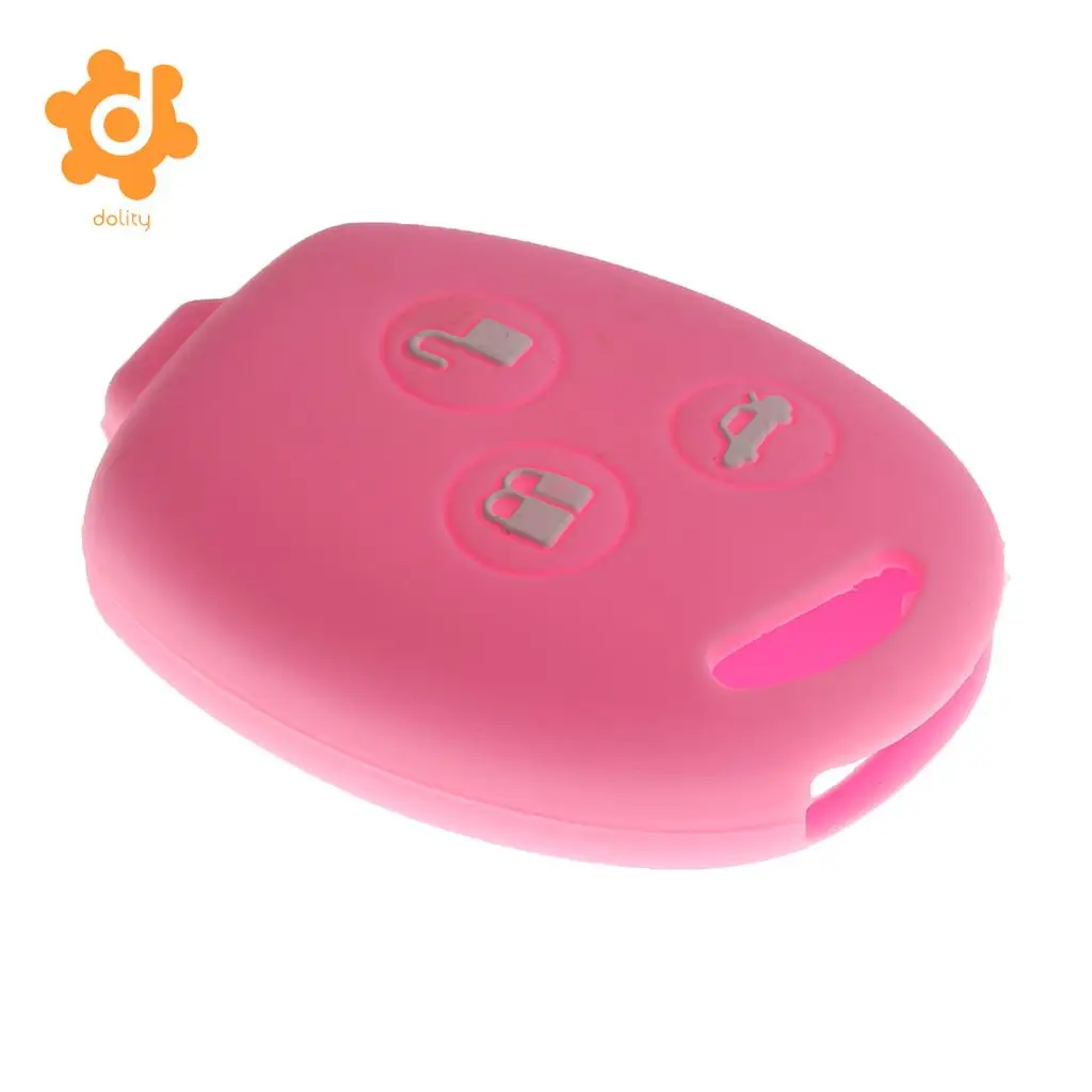 2pcs New Car Key Shell Fob Case Cover Protector for Ford Fiesta Pink+Yellow