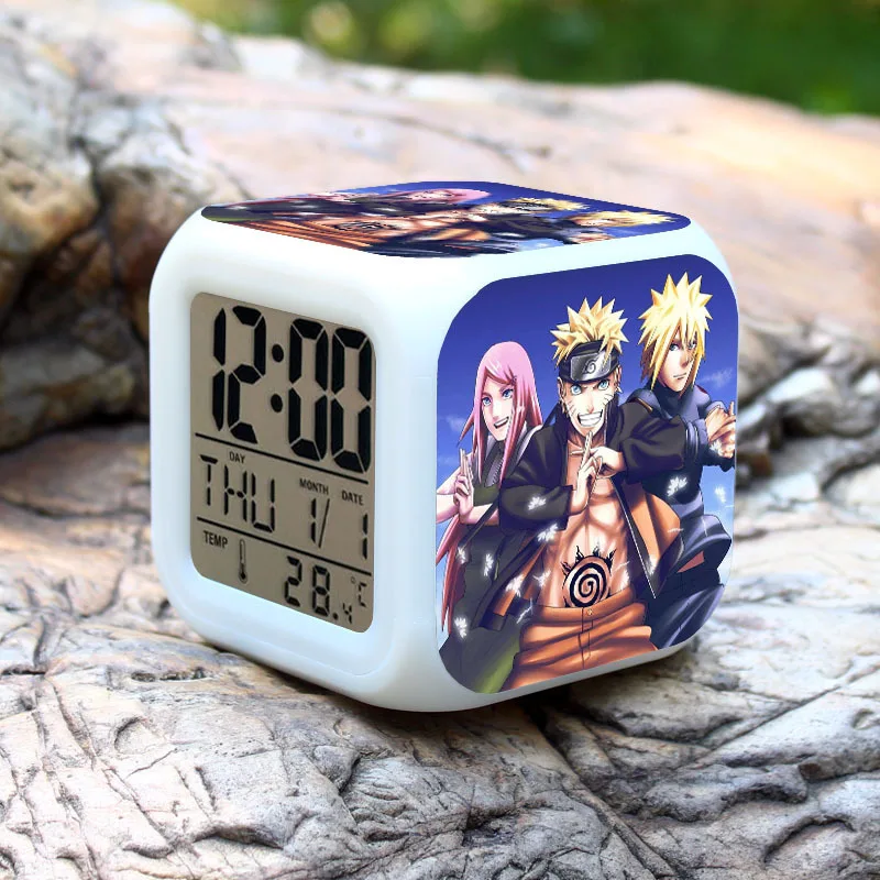 

New Arrival Classical Character NARUTO LCD Alarm Clock Multi Function Digital Clock Calendar Thermometer Backlight HotSelling