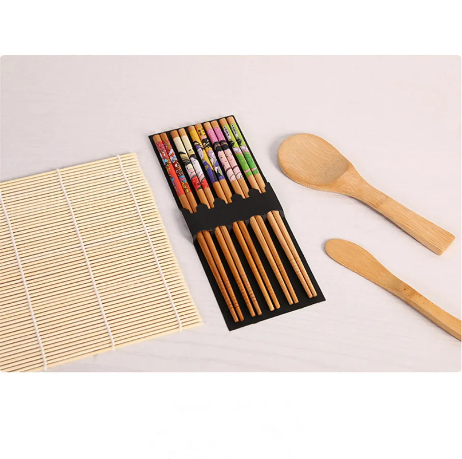 5 шт./компл. DIY бамбуковый набор для приготовления суши форма для риса устройство для изготовления суши Наборы рулон Пособия по кулинарии инструменты ручной работы японский морские водоросли формы бытовой